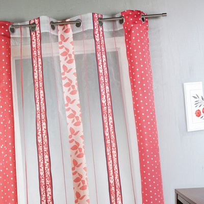 Voilage en organza jacquard à rayures verticales à motifs HOME MAISON