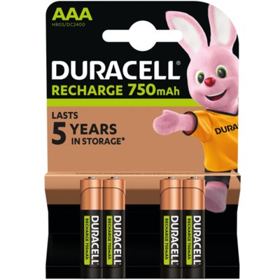 Pile rechargeable AAA/LR03 PLUS POWER 750 mAh, x4 DURACELL