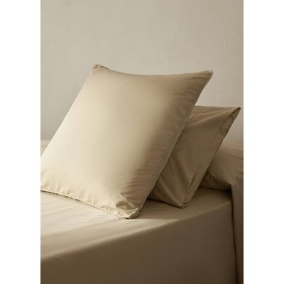 Taie d'oreiller en percale de coton 500 fils avec détail passepoil arrondi 45x110 cm MANGO HOME