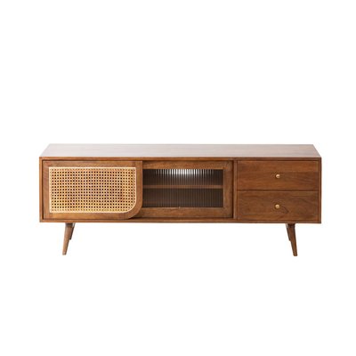Meuble TV en bois de manguier et cannage  CHARLINE MADE IN MEUBLES 
