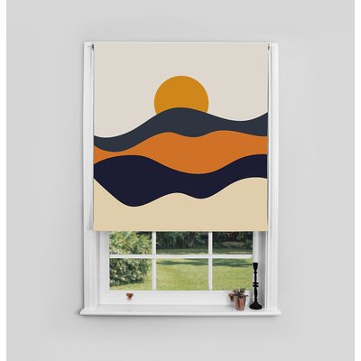 120x140cm Sun and Wave Blackout Roller Blind Made to Order SO'HOME