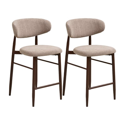 Lot de 2 tabourets en tissu texturé, EDDIE BEST MOBILIER