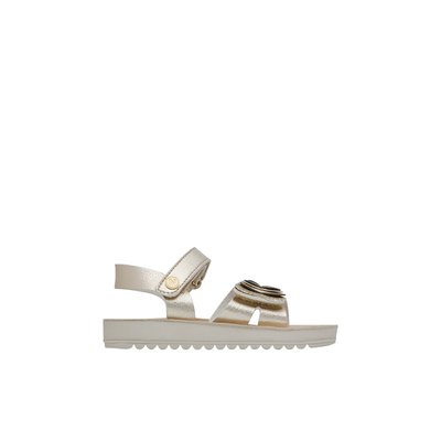 Sandales en cuir métallisé avec papillons appliqués LOVETY. NATURINO