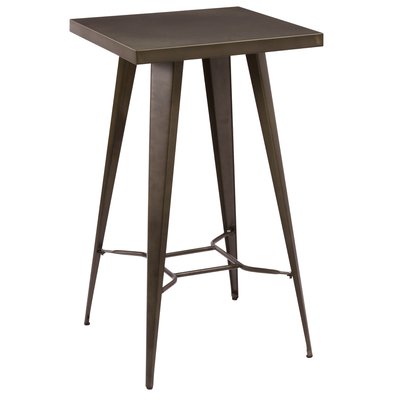 Table de bar carrée 2 personnes en métal métallisé 60 cm - INDUS RENDEZ-VOUS DÉCO