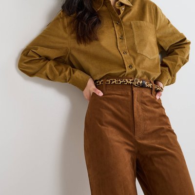 Chemise en velours manches longues en coton BIO MONOPRIX