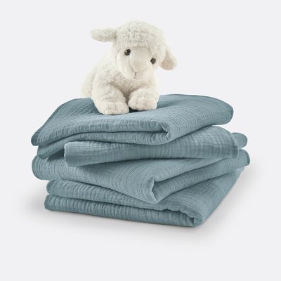 4er-Pack Maxi-Mullwindeln Kumla aus Baumwollmusselin LA REDOUTE INTERIEURS