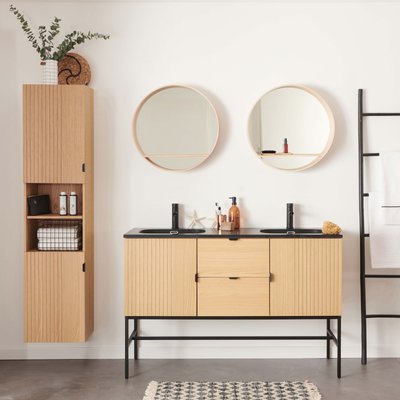 Meuble double vasque + miroir +colonne STUDIO MOB IN