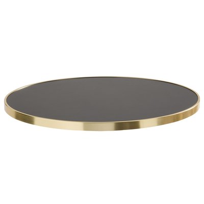Plateau de table rond en mélaminé avec cerclage en aluminium ⌀60 cm OVIALA