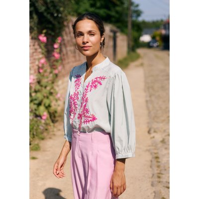 Chemise col tunisien brodée LOLALIZA