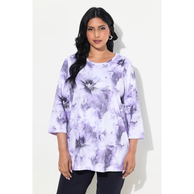 T-shirt en coton Pima, manches 3/4 et rond ULLA POPKEN