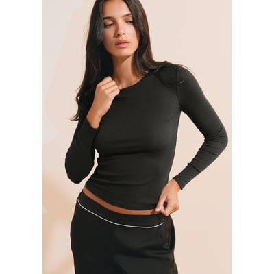 T-shirt de pyjama col rond avec coton côtelé JOANI ETAM