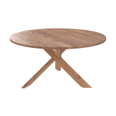 Table ronde 6-8 personnes en bois de teck recyclé D150 cm - LAURE RENDEZ-VOUS DÉCO