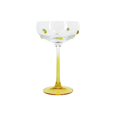 Lot de 4 coupes à champagne 27cl en verre, CITRON NOVASTYL