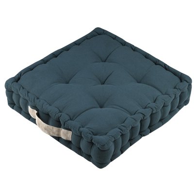 Coussin de sol x10  Duo cobalt lin 100% coton DECORATIE