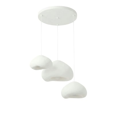 Suspension blanche design 3 abat-jour 82 cm NOXIS PIER IMPORT