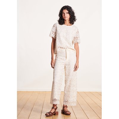 Pantalon large à taille haute en dentelle LA FEE MARABOUTEE