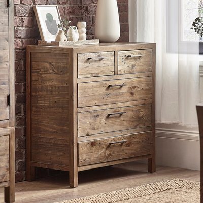 Ember Reclaimed Wood 3+2 Drawer Chest SO'HOME