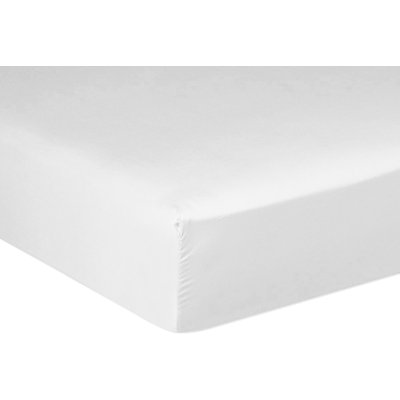Drap housse satin de coton lavé bonnet 30 cm uni BATON ROUGE