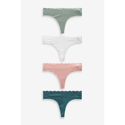 Slips bordés -string, lot de 4 NEXT