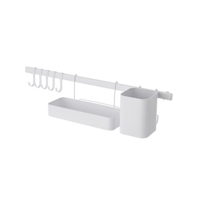 Organisateur de cuisine mural en métal blanc - 60cm WADIGA