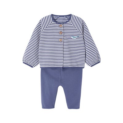 Ensemble naissance molletonné gilet + pantalon VERTBAUDET