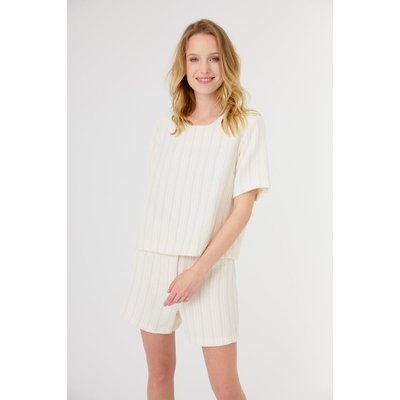 Blouse marron tie-dye à col chemise et manches courtes pour un look casual-chic DARCY ARTLOVE