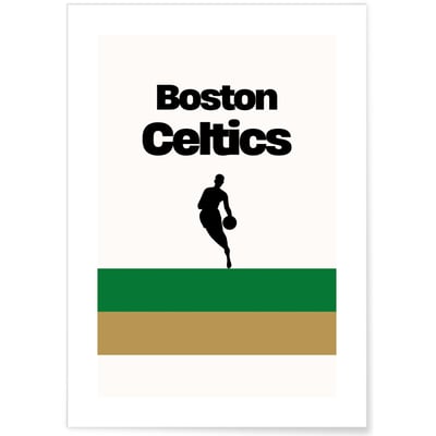 Affiche Boston Celtics - Design minimaliste L'AFFICHERIE