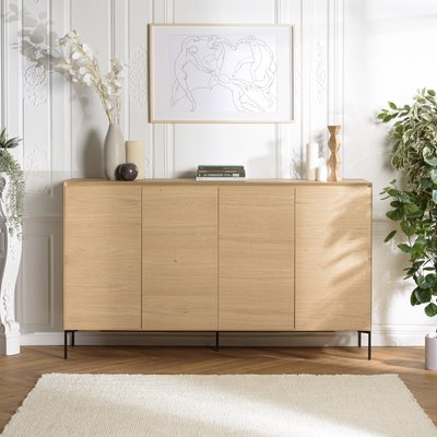 Buffet moderne 4 portes bois couleur naturelle MAYENCE PIER IMPORT