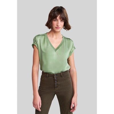 Blouse col V sans manches. IKKS