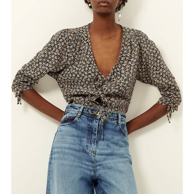 Lazna Printed Blouse with 3/4 Length Tie Sleeves SESSUN