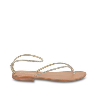 Sandales plates en cuir avec strass HODEX LES TROPEZIENNES PAR M BELARBI