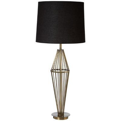 Antique Brass Triangular Caged Table Lamp SO'HOME