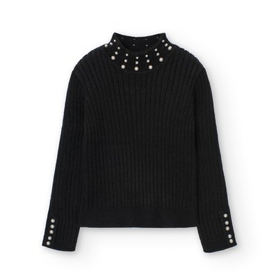 Pull avec perles décoratives et col montant BOBOLI