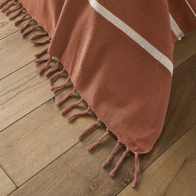 Cubrecama con flecos y rayas, de algodón, Nedo LA REDOUTE INTERIEURS