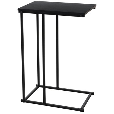 Table d'appoint bout de canapé en bois et métal noir WADIGA