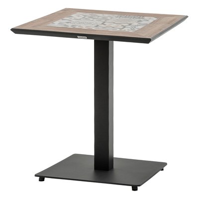 Table de jardin bistro carrée en acier et céramique 2 places LAMBADA HESPERIDE