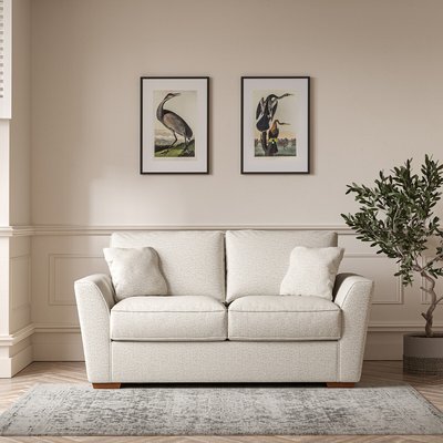 Florence Woven 2 Seater Sofa with Dark Brown Wood Legs SO'HOME