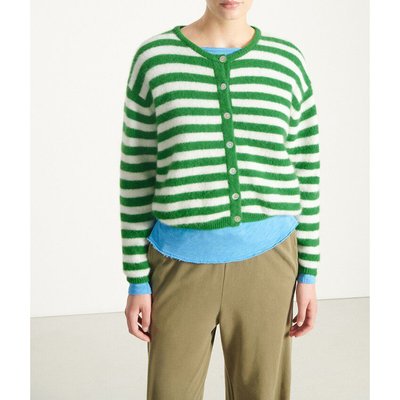 Cardigan a righe, maniche lunghe, scollo rotondo, VITOW AMERICAN VINTAGE