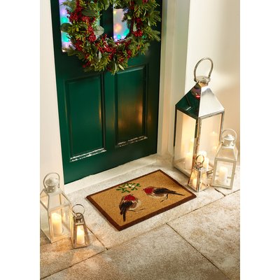 Christmas Robins Printed Coir Doormat MY MAT COIR