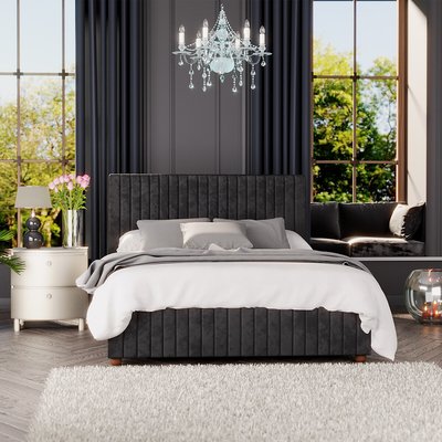 Estella Velvet Luxury Vertical Tufted Storage Ottoman Bed LAURENCE LLEWELYN-BOWEN