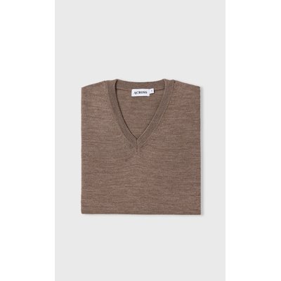 Pull col V en laine mérinos ACROSS