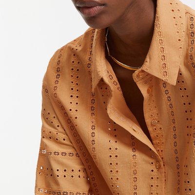 Chemise ample en broderie anglaise, manches coudes LA REDOUTE COLLECTIONS