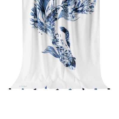 Fouta coton DEMILUNE CARRE BLANC