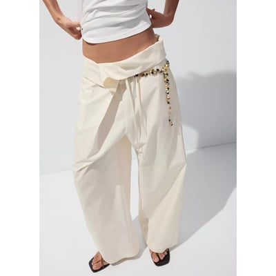 Pantalon droit taille asymétrique MANGO