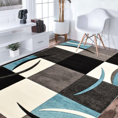 Tapis salon et chambre tissé motif géométrique LYN8 UN AMOUR DE TAPIS