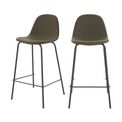 Lot de 2 chaises pour îlot central 65 cm en cuir synthétique - HENRIK RENDEZ-VOUS DÉCO