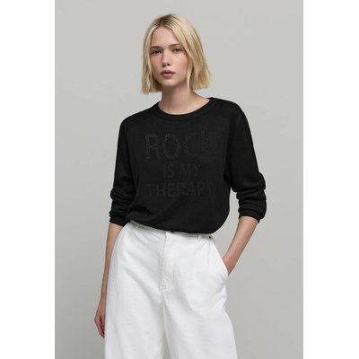 Slogan Print Jumper with Crew Neck IKKS