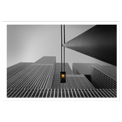 Affiche deco ""ville feu jaune"" HEXOA