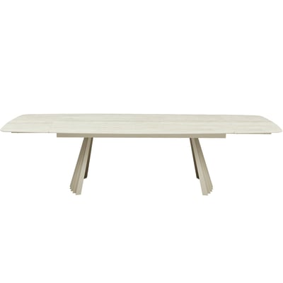 Table à manger extensible 8/12 couverts en céramique effet Travertin - BRUMA HOMIFAB