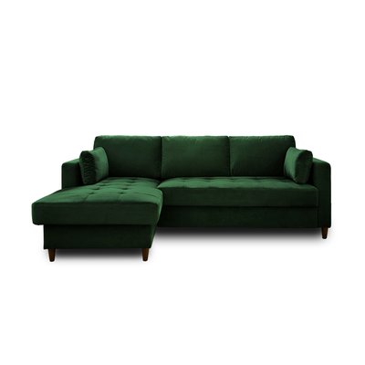 Canapé d'Angle Convertible en Velours 4 places - ANNA LISA DESIGN